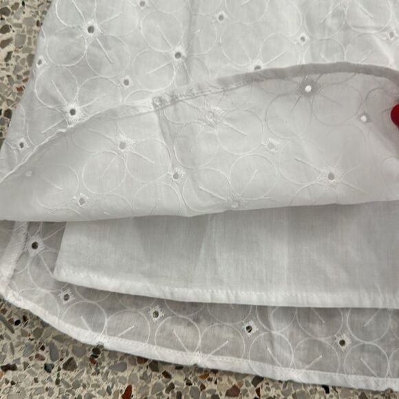 EUC Rabbit Rabbit Rabbit white cotton eyelet mini dress small s - Picture 6 of 8